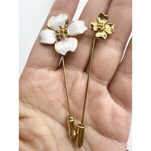 Vintage Gold Tone Dogwood Stick Pin Lot